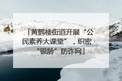黄鹤楼街道开展“公民素养大课堂”，织密“银龄”防诈网