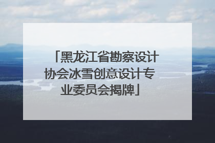 黑龙江省勘察设计协会冰雪创意设计专业委员会揭牌