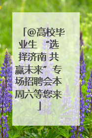 ＠高校毕业生 “选择济南 共赢未来”专场招聘会本周六等您来