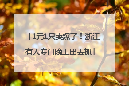 1元1只卖爆了！浙江有人专门晚上出去抓