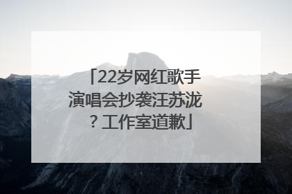 22岁网红歌手演唱会抄袭汪苏泷？工作室道歉
