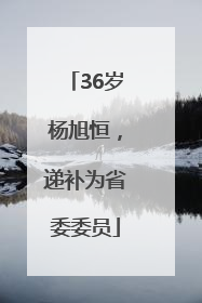 36岁杨旭恒，递补为省委委员