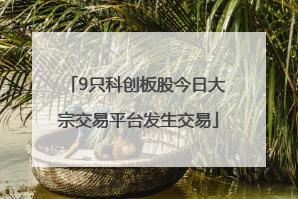 9只科创板股今日大宗交易平台发生交易